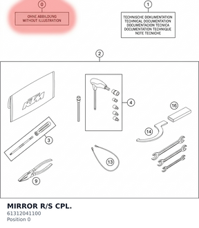 Diagram preview: MIRROR R/S CPL. (61312041100)
