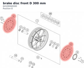 Diagram preview: brake disc front D 300 mm (64109060000)