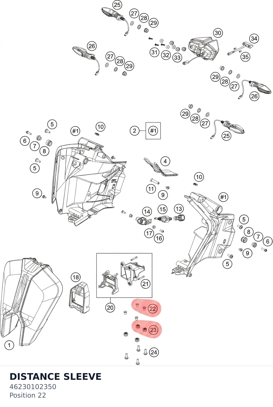 Diagram preview: DISTANCE SLEEVE (46230102350)