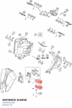 Diagram preview: DISTANCE SLEEVE (46230102350)