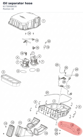 Diagram preview: Oil separator hose (61730088030)