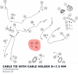 Diagram preview: CABLE TIE WITH CABLE HOLDER D=7.5 MM (0330000400700)
