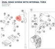 Diagram preview: OVAL HEAD SCREW WITH INTERNAL TORX (0018050163)