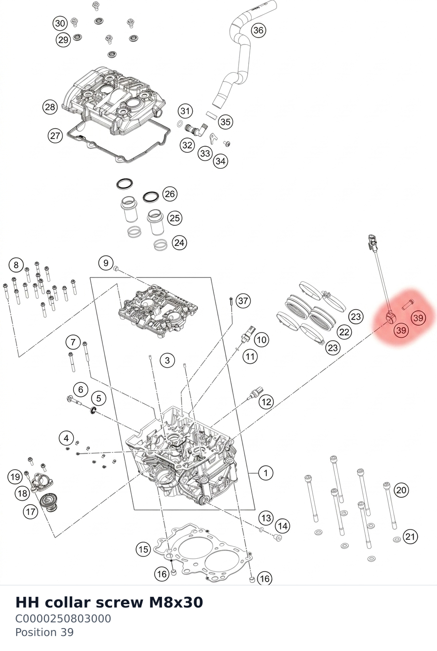 Diagram preview: HH collar screw M8x30 (C0000250803000)