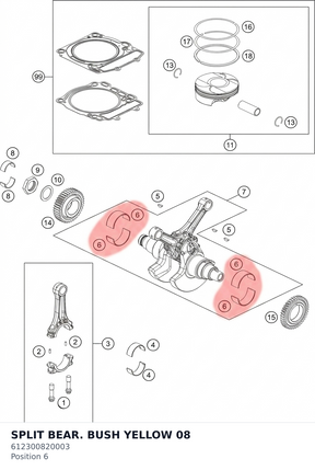 Diagram preview: SPLIT BEAR. BUSH YELLOW     08 (612300820003)