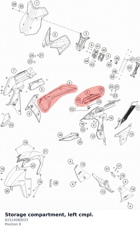 Diagram preview: Storage compartment, left cmpl. (61514080033)