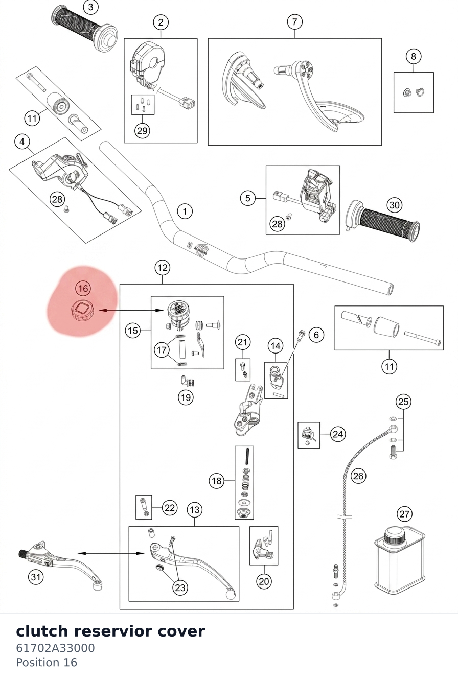 Diagram preview: clutch reservior cover (61702A33000)