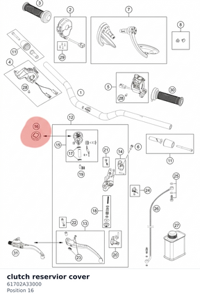Diagram preview: clutch reservior cover (61702A33000)
