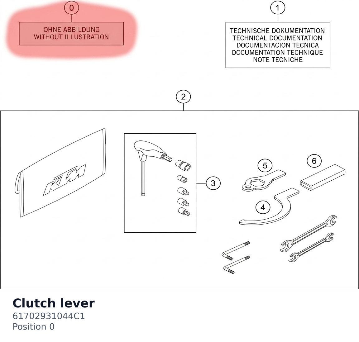 Diagram preview: Clutch lever (61702931044C1)