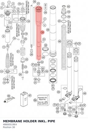 Diagram preview: MEMBRANE HOLDER INKL. PIPE (48600519E4)