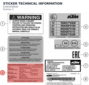 Diagram preview: STICKER TECHNICAL INFORMATION (61903498000)