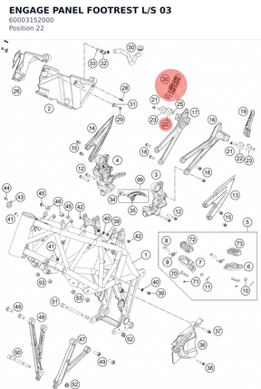 Diagram preview: ENGAGE PANEL FOOTREST L/S   03 (60003152000)