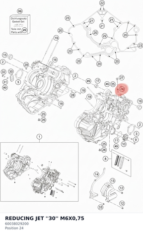 Diagram preview: REDUCING JET ''30'' M6X0,75 (60038029200)