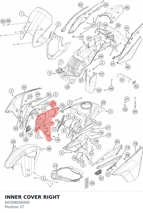 Diagram preview: INNER COVER RIGHT (60308026000)