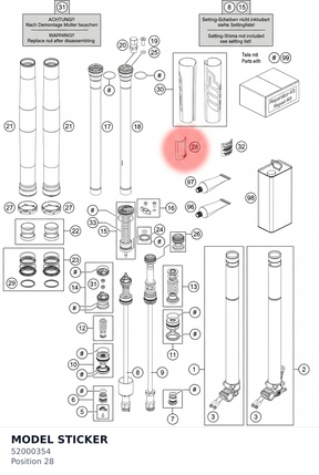 Diagram preview: MODEL STICKER (52000354)