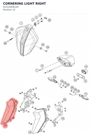 Diagram preview: CORNERING LIGHT RIGHT (61414008100)