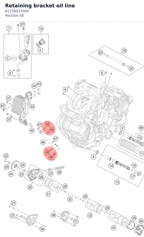 Diagram preview: Retaining bracket oil line (61738037000)