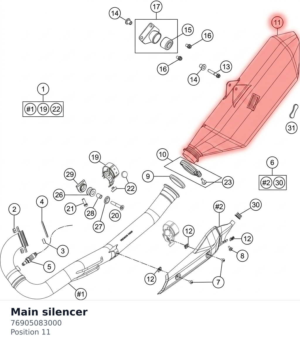 Diagram preview: Main silencer (76905083000)