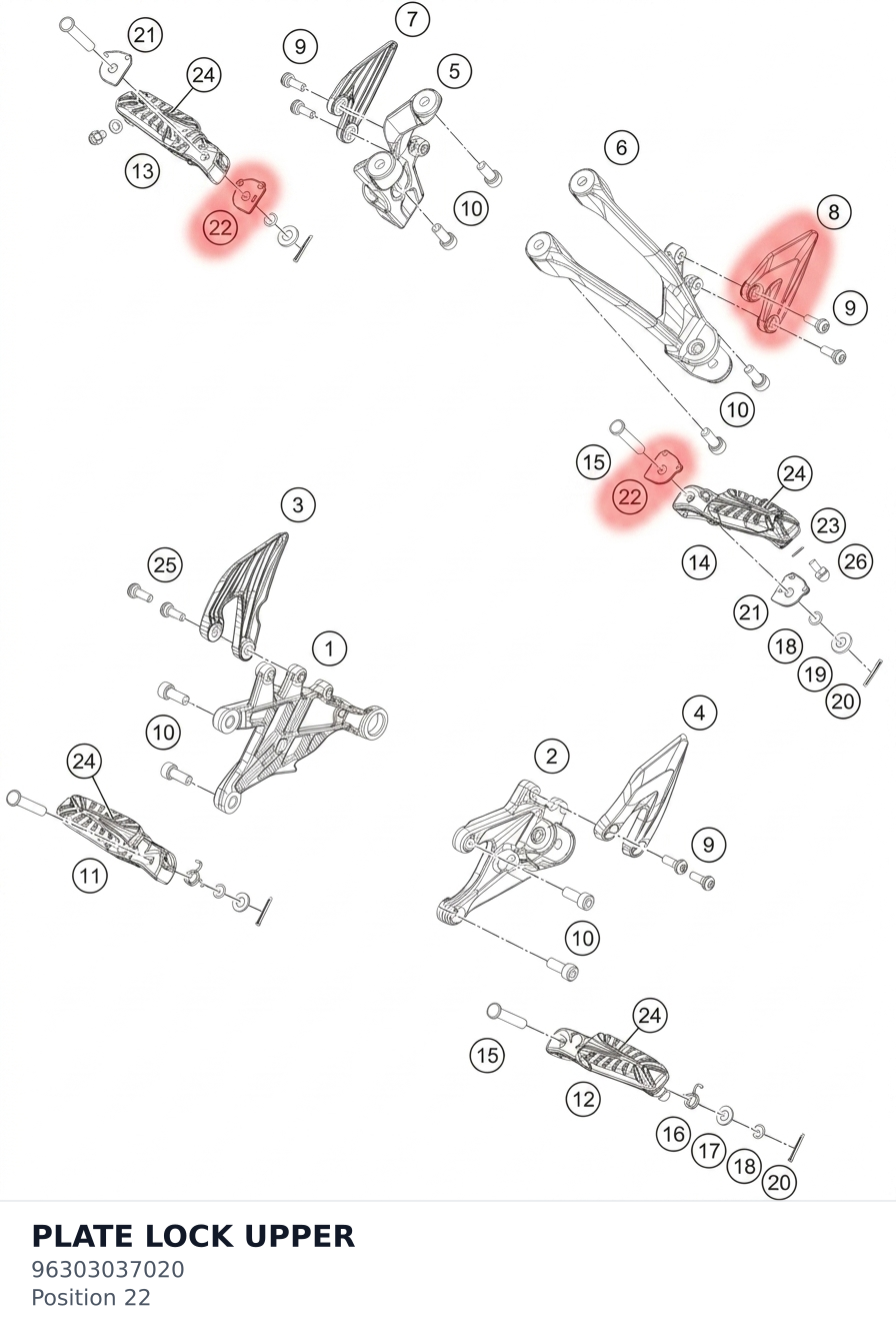 Diagram preview: PLATE LOCK UPPER (96303037020)