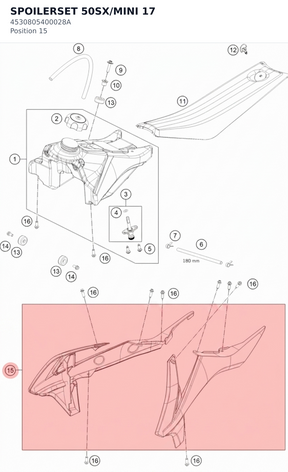 Diagram preview: SPOILERSET 50SX/MINI 17 (4530805400028A)