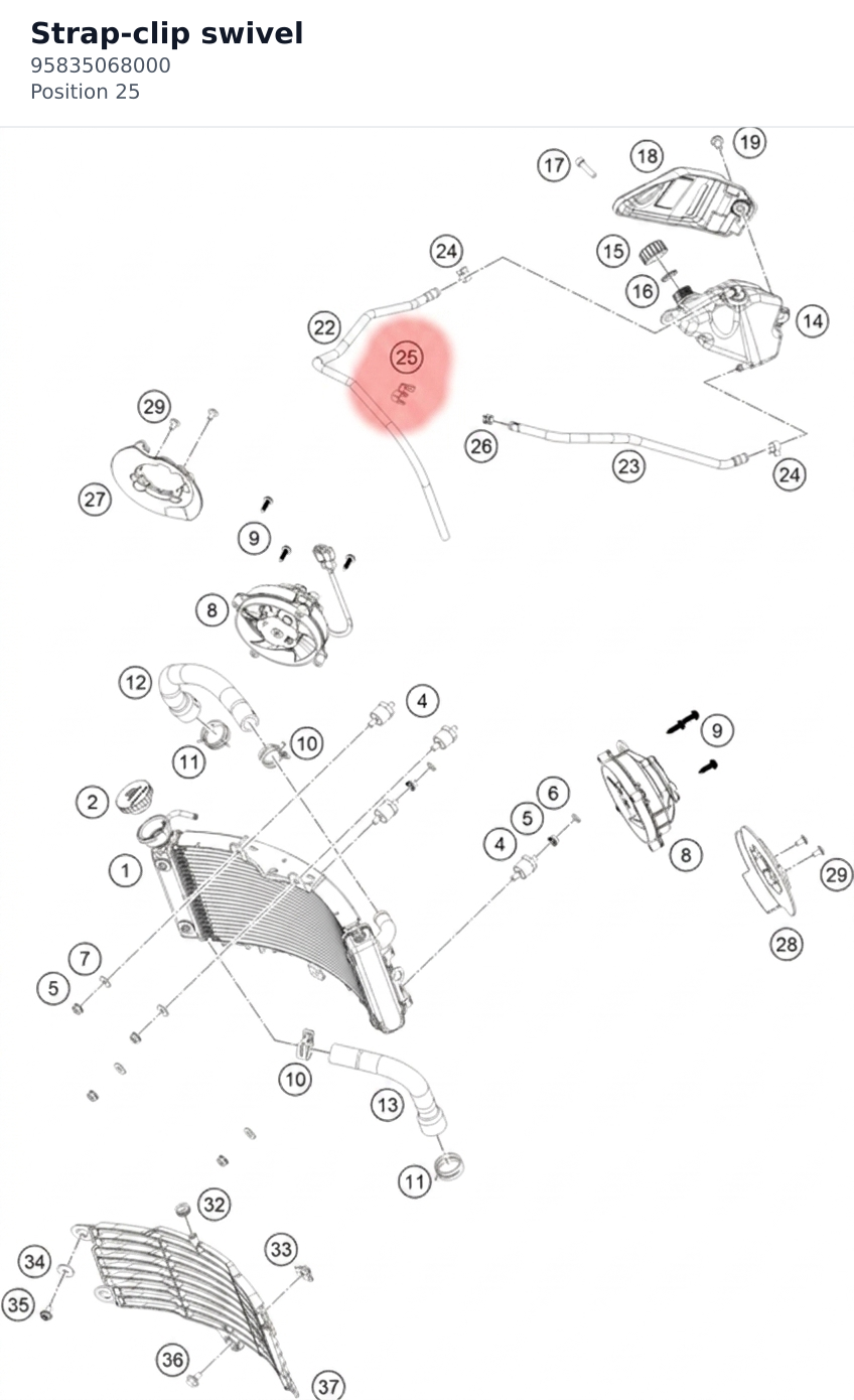 Diagram preview: Strap-clip swivel (95835068000)