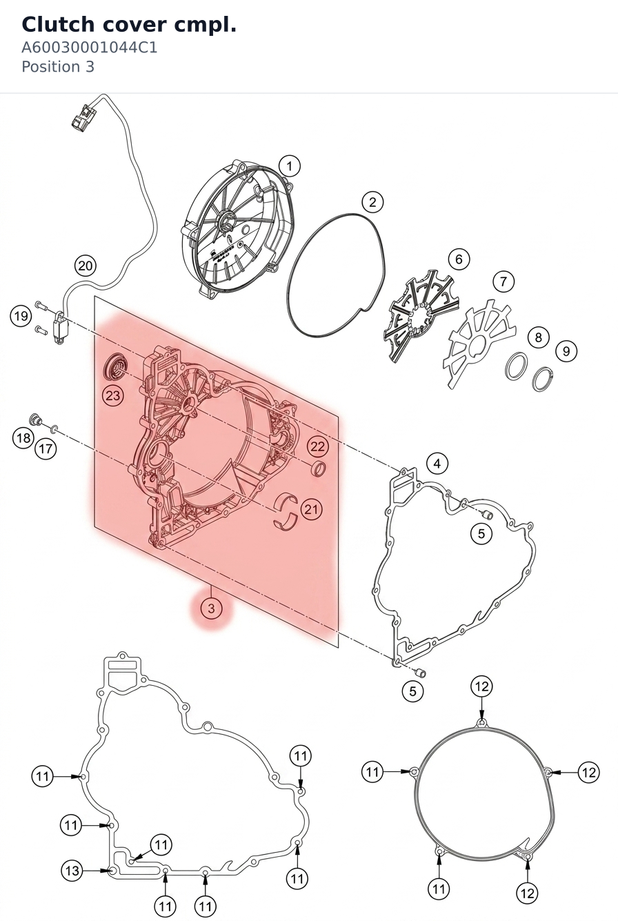 Diagram preview: Clutch cover cmpl. (A60030001044C1)