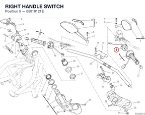 RIGHT HANDLE SWITCH 65010121E diagram position