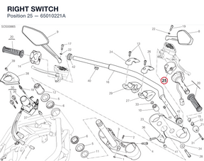 RIGHT SWITCH 65010221A diagram position