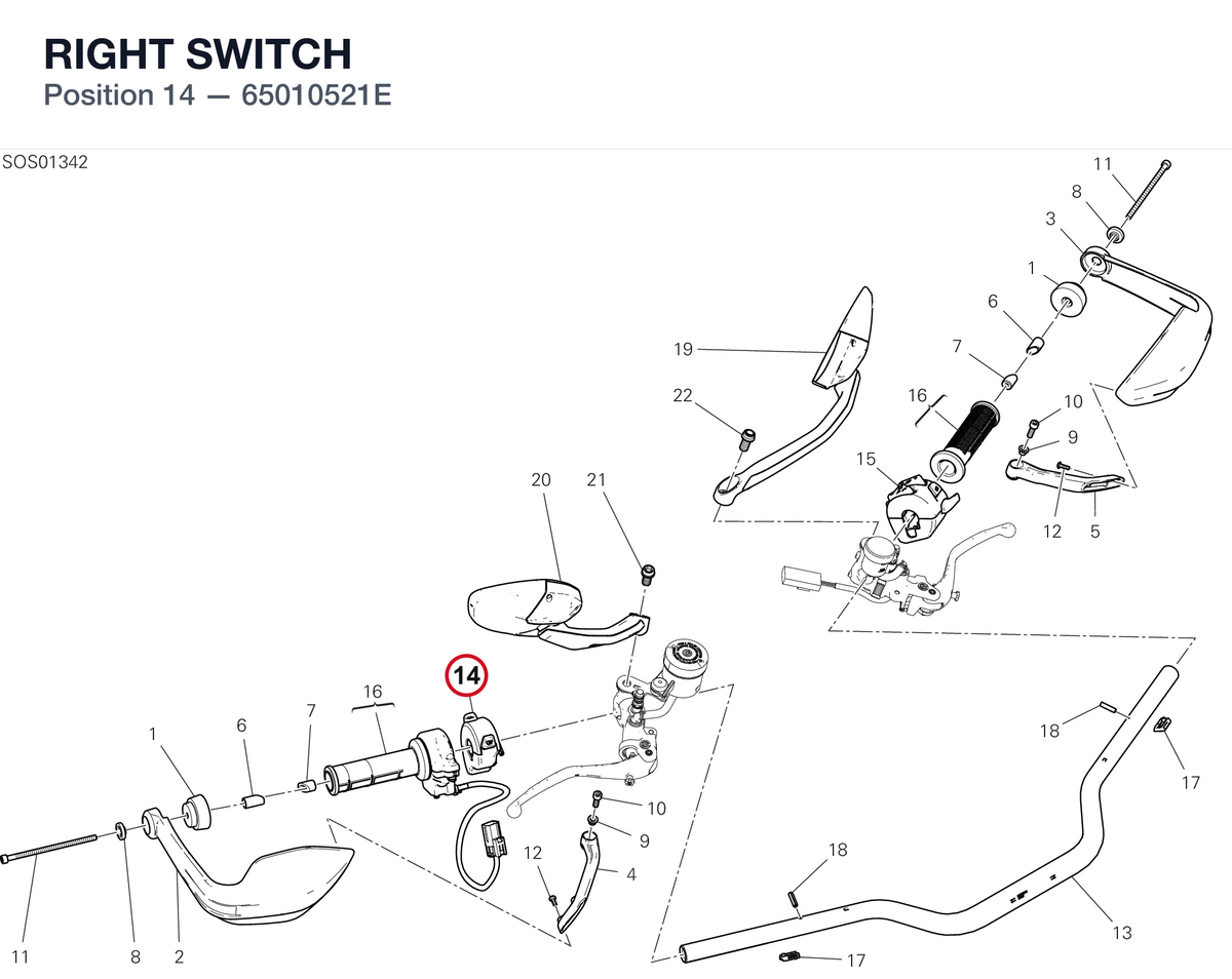 RIGHT SWITCH 65010521E diagram position
