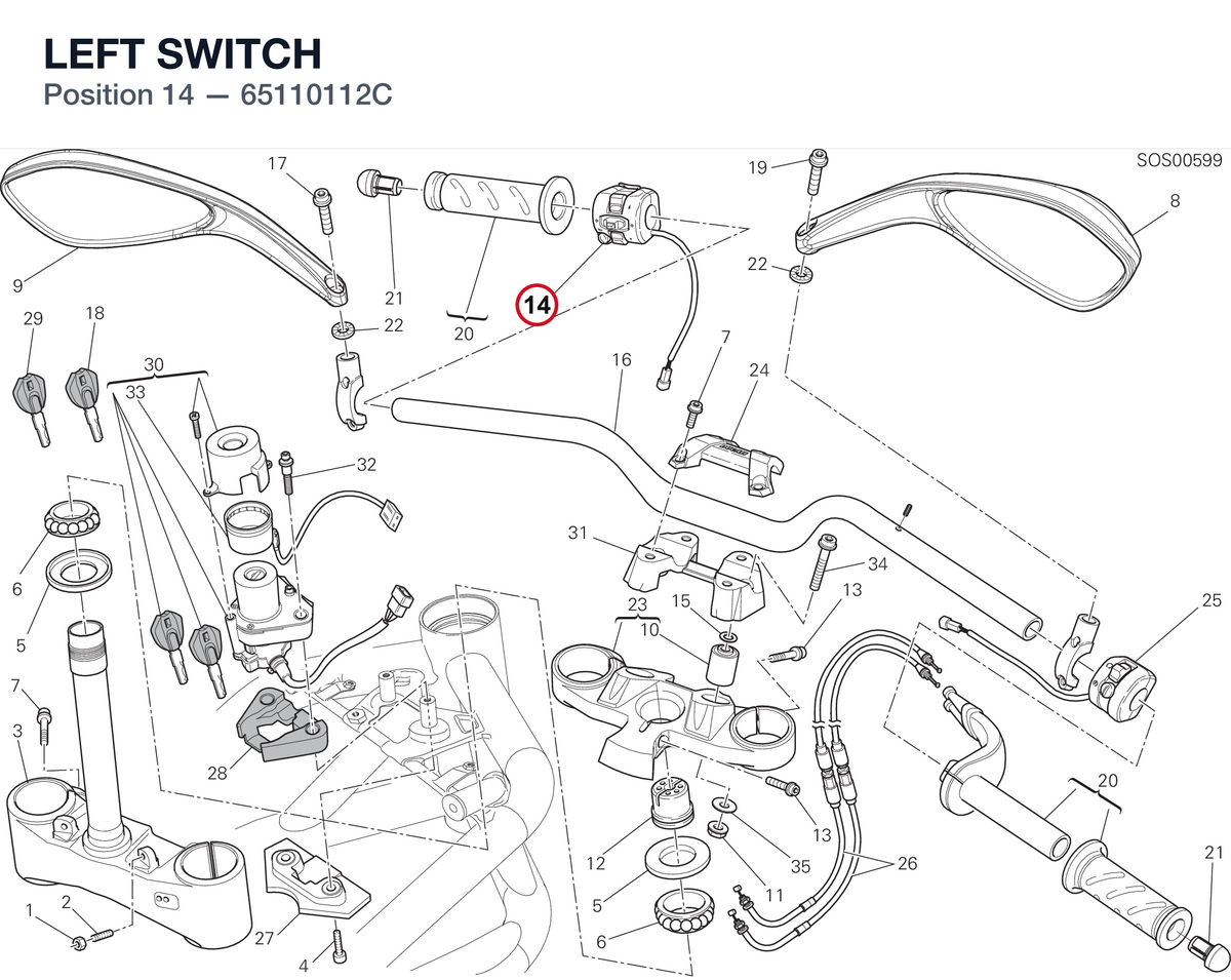 LEFT SWITCH 65110112C diagram position
