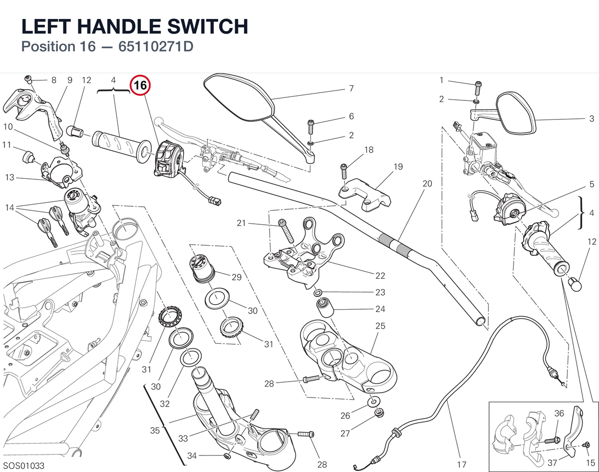LEFT HANDLE SWITCH 65110271D diagram position