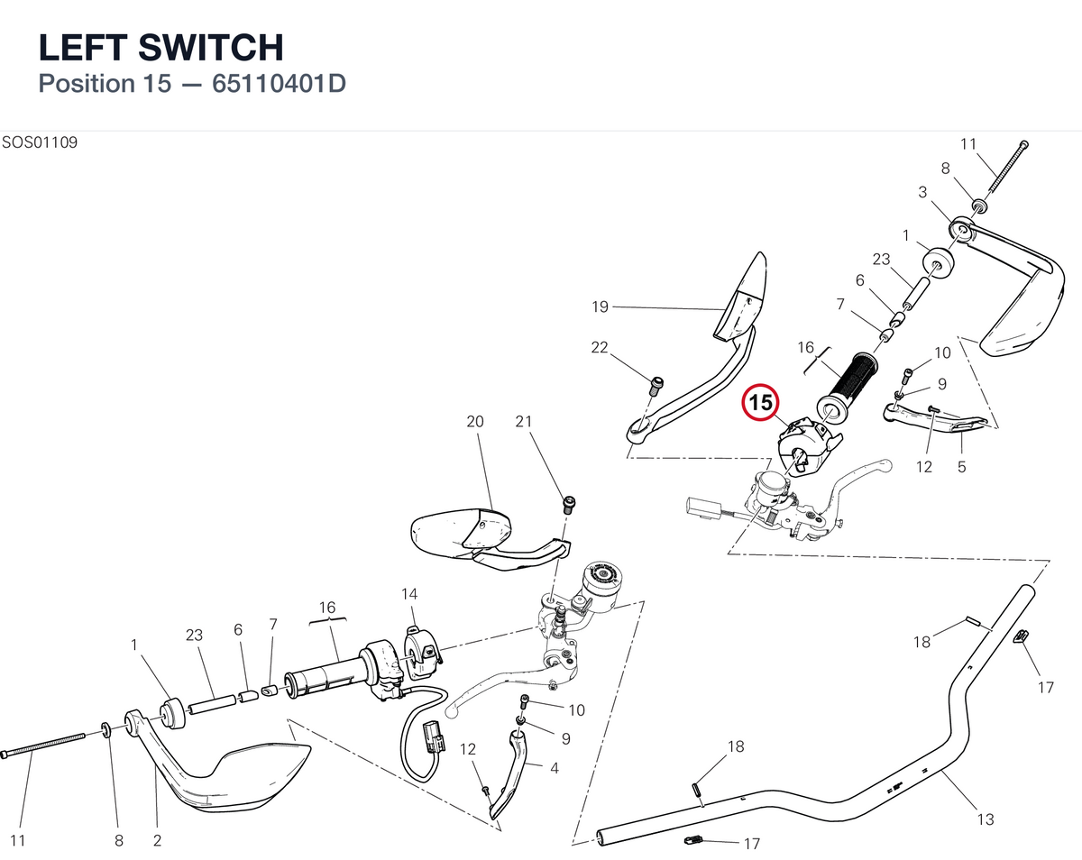 LEFT SWITCH 65110401D diagram position