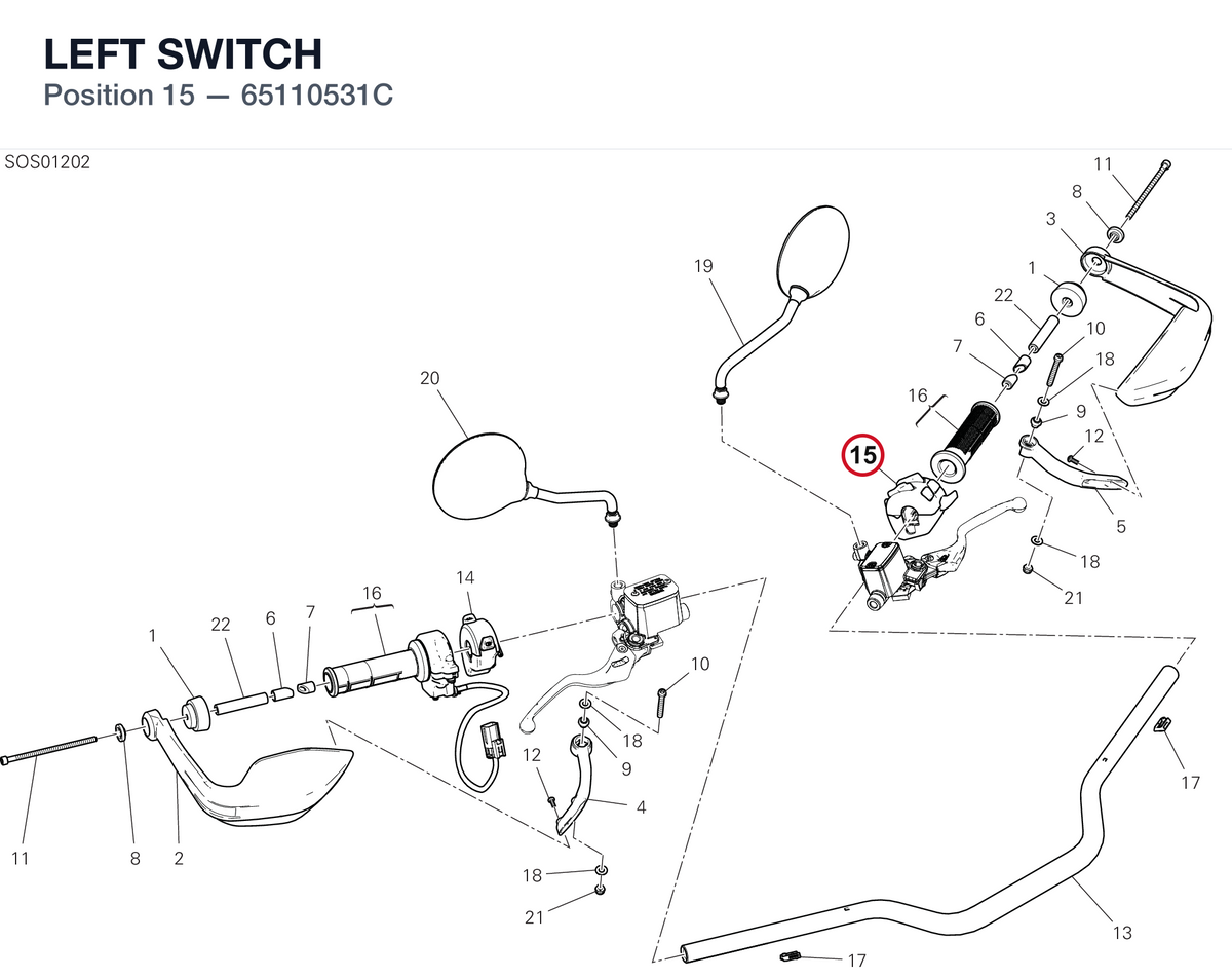 LEFT SWITCH 65110531C diagram position