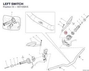 LEFT SWITCH 65110581A diagram position