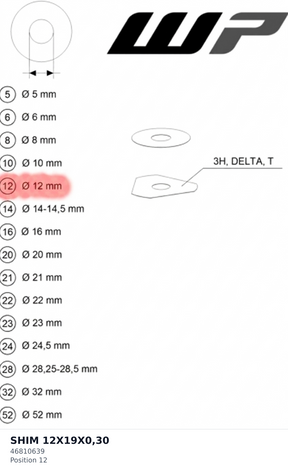 Diagram preview: SHIM 12X19X0,30 (46810639)