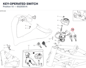 KEY-OPERATED SWITCH 65220351A diagram position