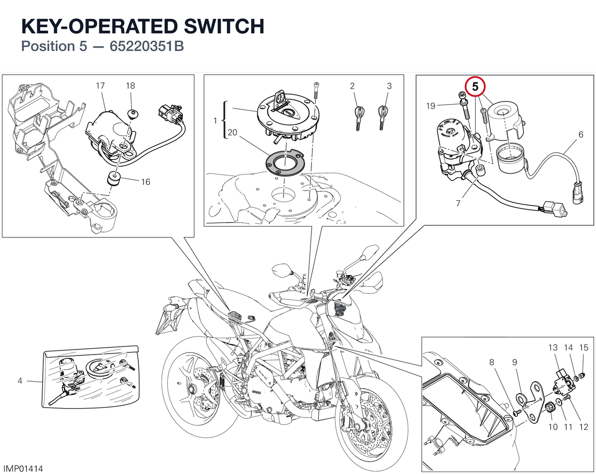 KEY-OPERATED SWITCH 65220351B diagram position
