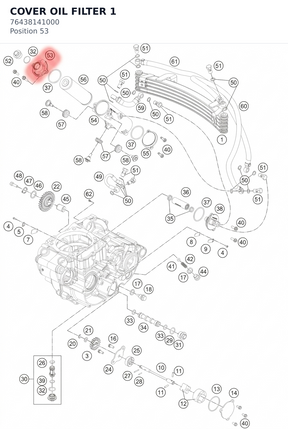 Diagram preview: COVER OIL FILTER 1 (76438141000)