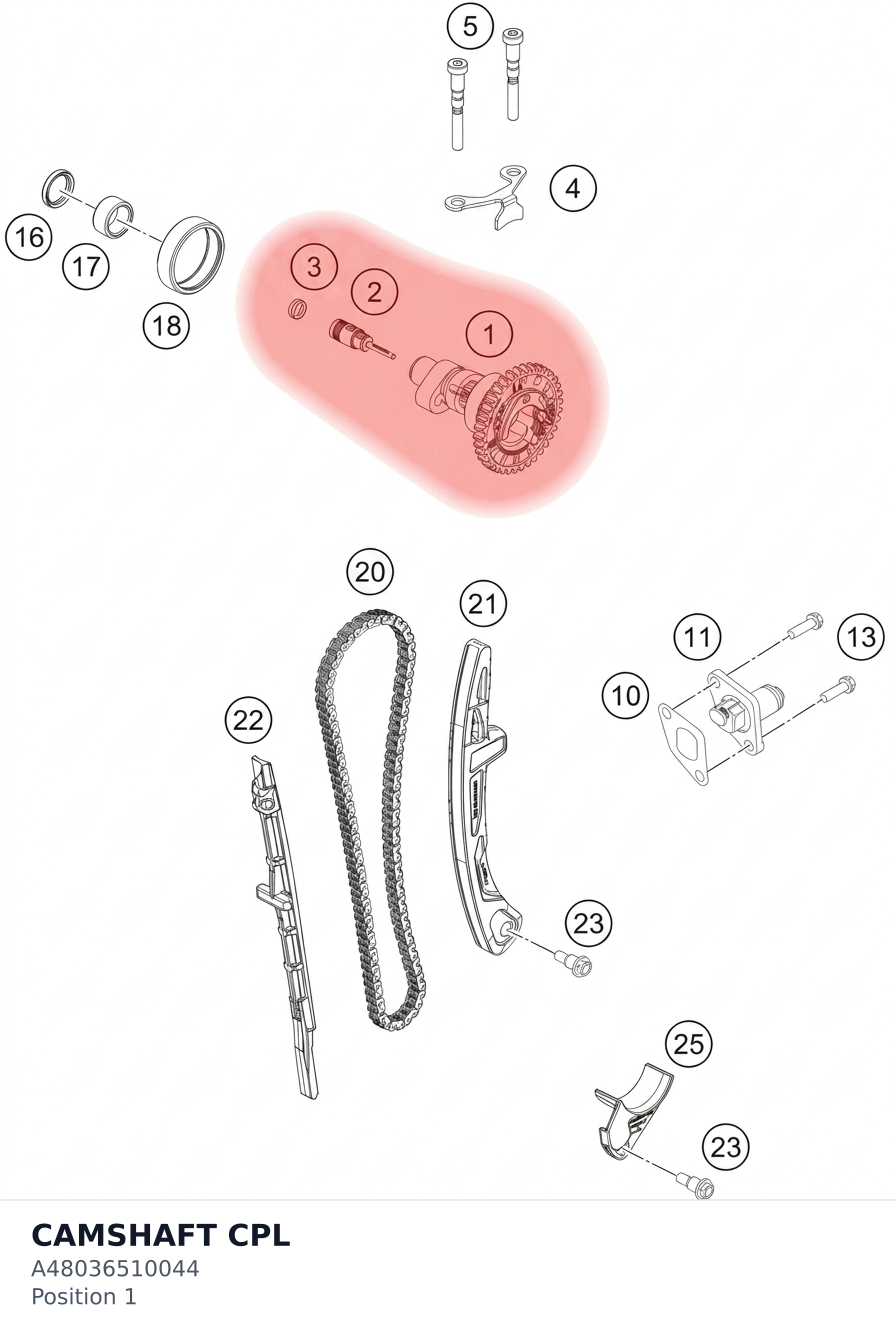Diagram preview: CAMSHAFT CPL (A48036510044)