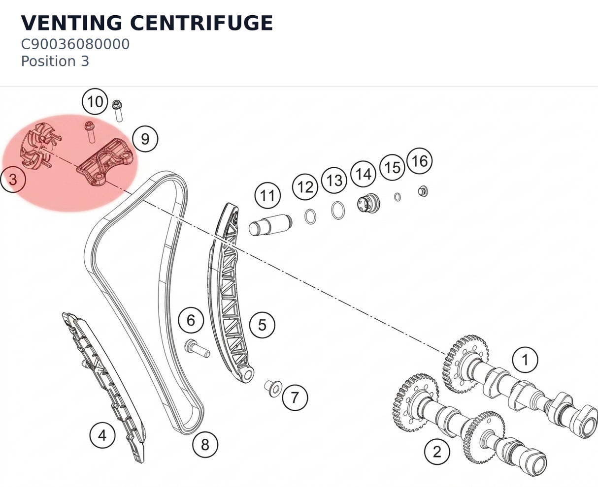 Diagram preview: VENTING CENTRIFUGE (C90036080000)