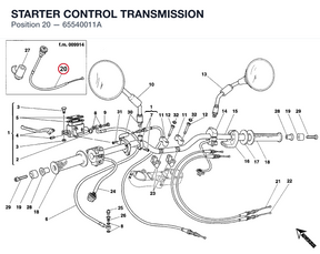 STARTER CONTROL TRANSMISSION 65540011A diagram position