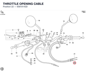 THROTTLE OPENING CABLE 65610142D diagram position
