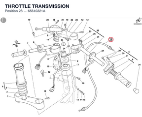 THROTTLE TRANSMISSION 65610321A diagram position