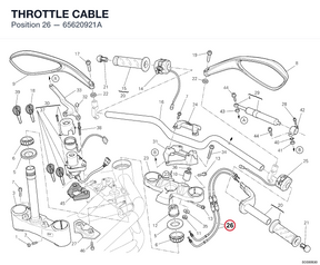 THROTTLE CABLE 65620921A diagram position