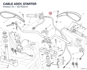 CABLE ASSY, STARTER 65710221A diagram position