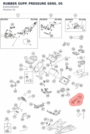 Diagram preview: RUBBER SUPP. PRESSURE SENS. 05 (61041085050)
