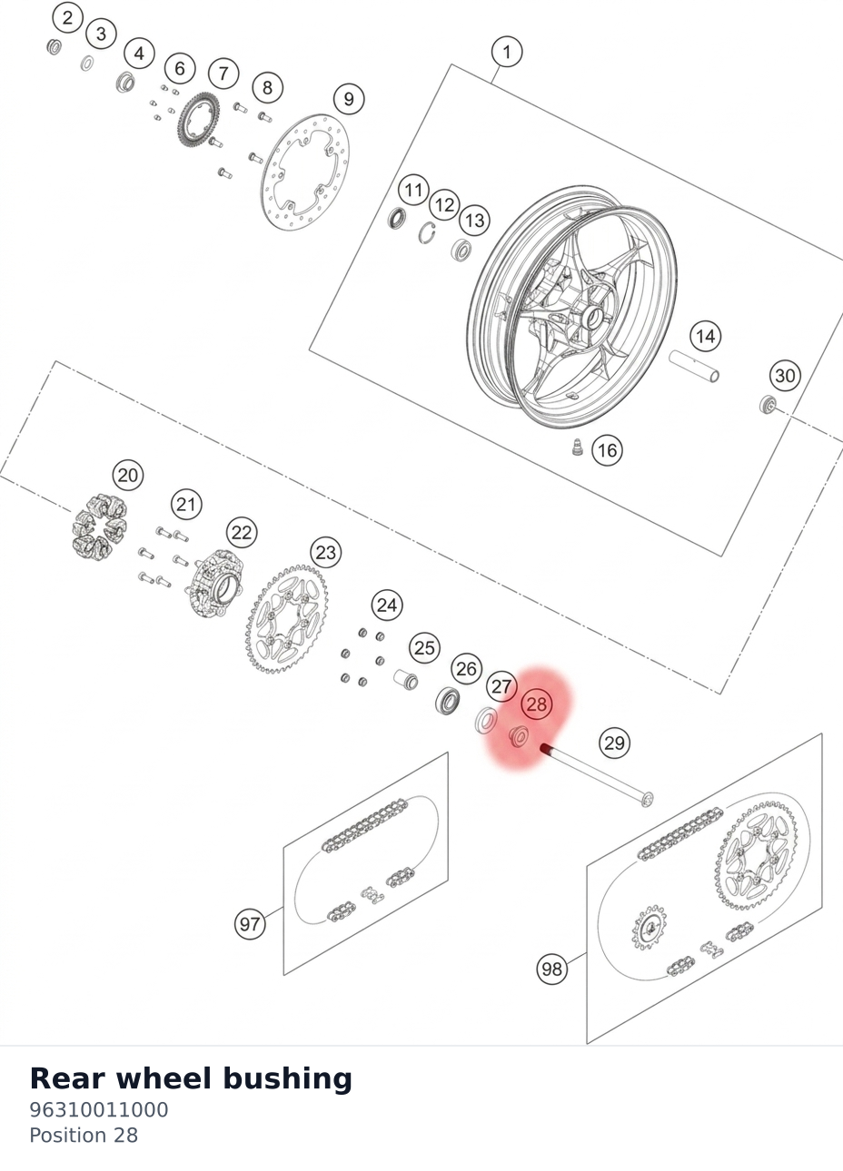 Diagram preview: Rear wheel bushing (96310011000)