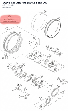 Diagram preview: VALVE KIT AIR PRESSURE SENSOR (60312034044)
