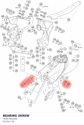 Diagram preview: BEARING SKREW (76407060000)