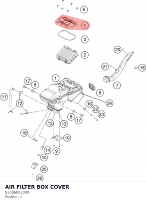 Diagram preview: AIR FILTER BOX COVER (93006002000)